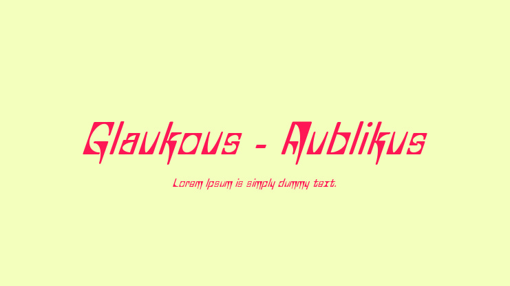 Glaukous - Aublikus Font Family