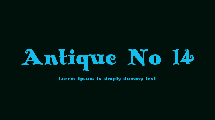 Antique No 14 Font