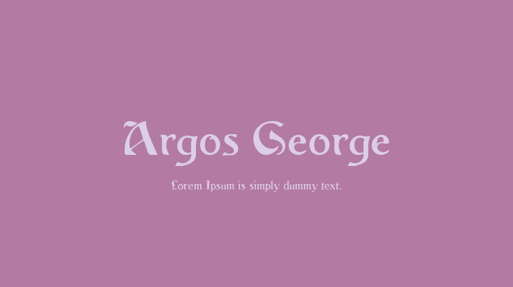 Argos George Font Family
