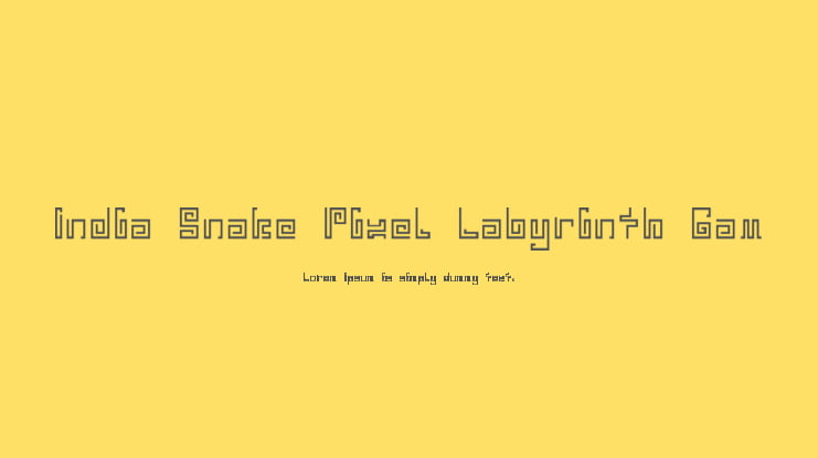 India Snake Pixel Labyrinth Gam Font Family