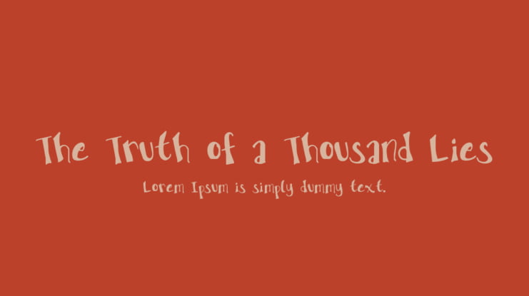 The Truth of a Thousand Lies Font