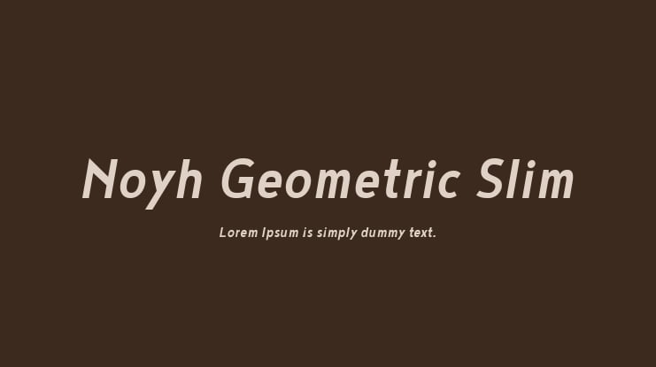 Noyh Geometric Slim Font Family