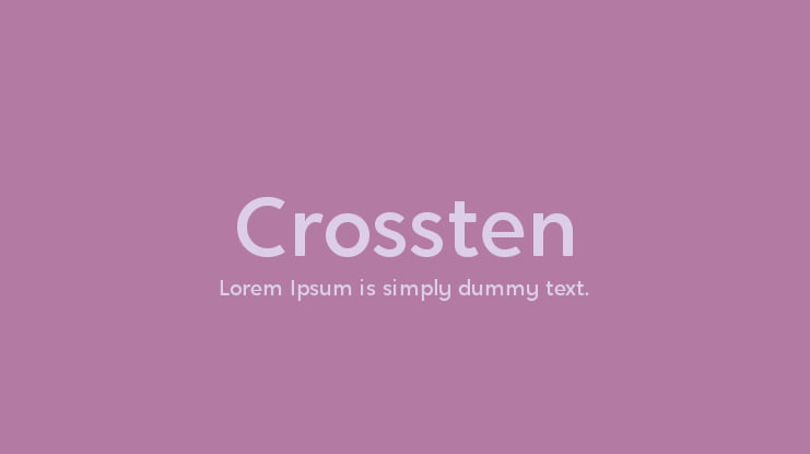Crossten Font Family
