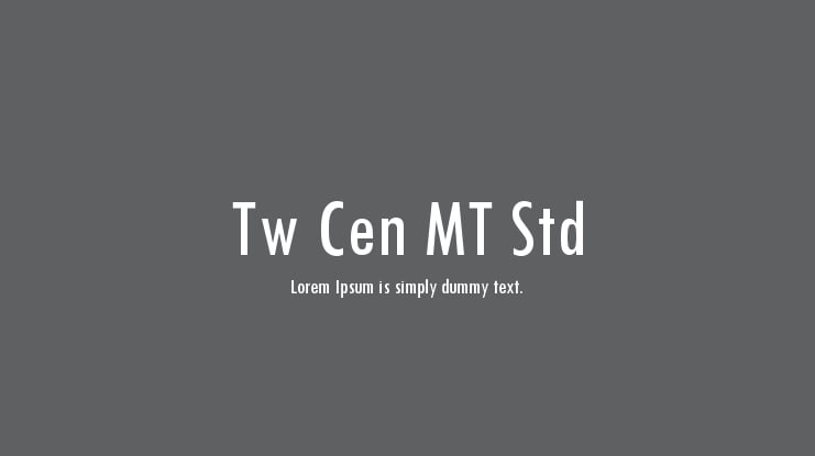 Tw Cen MT Std Font Family