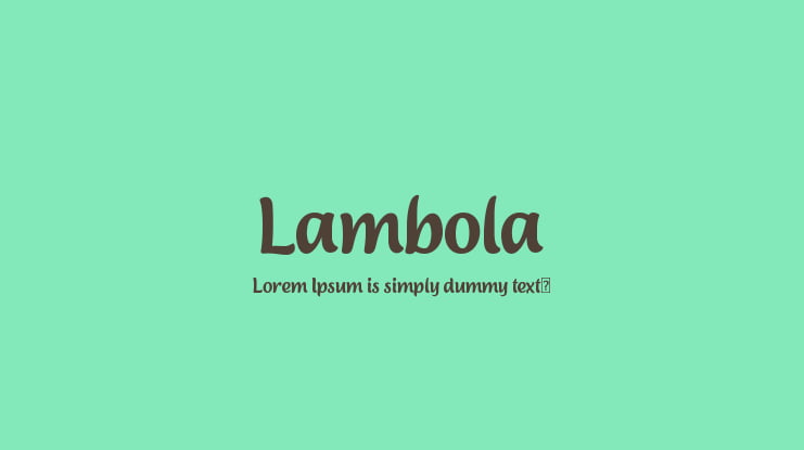 Lambola Font
