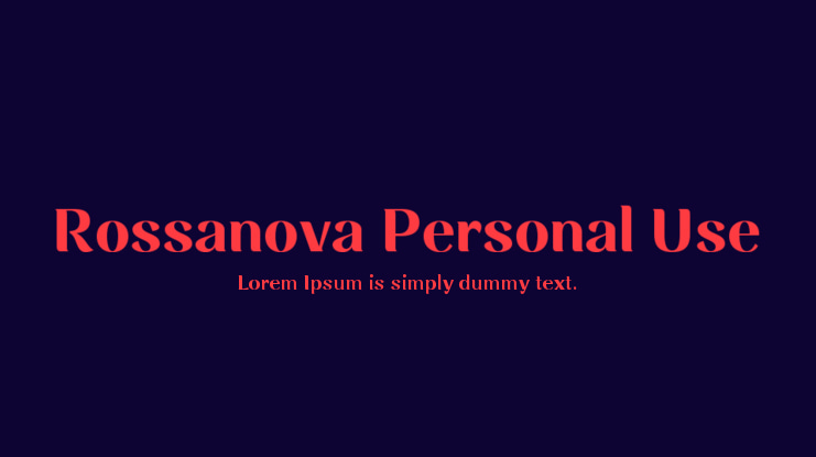Rossanova Personal Use Font Family