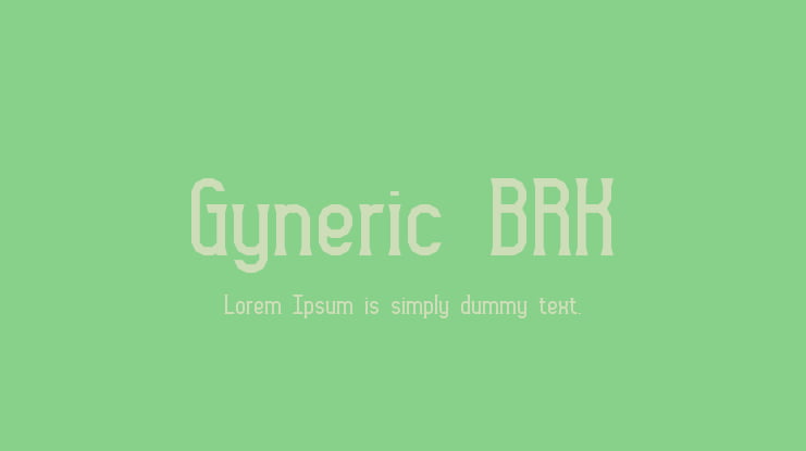 Gyneric BRK Font Family