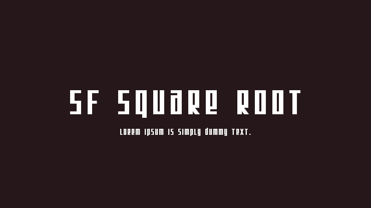 SF Square Root Font Family