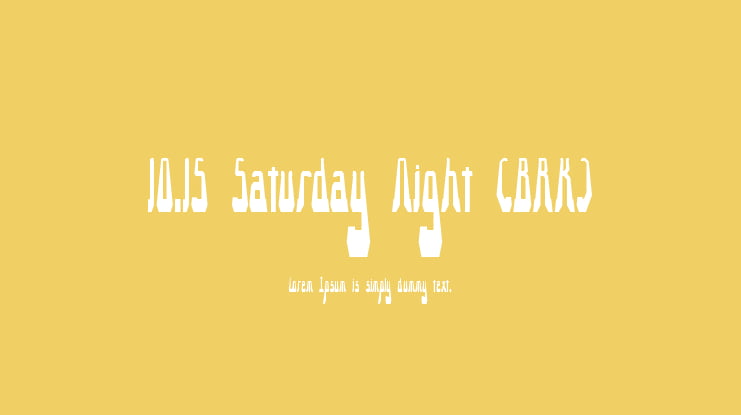 10.15 Saturday Night (BRK) Font Family