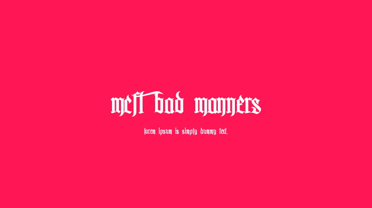 MCF bad manners Font