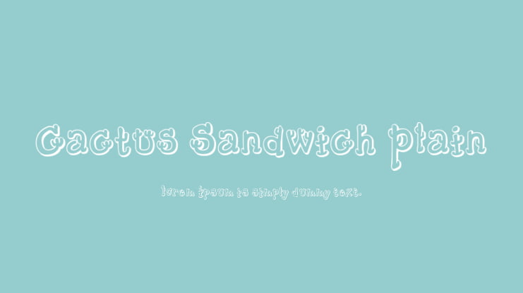 Cactus Sandwich Plain Font