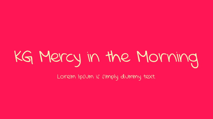 KG Mercy in the Morning Font