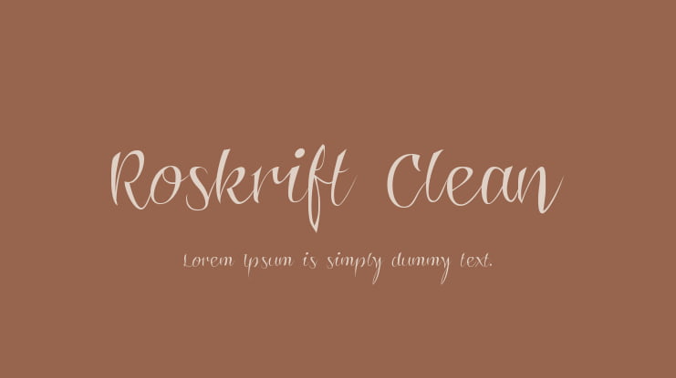 Roskrift Clean Font