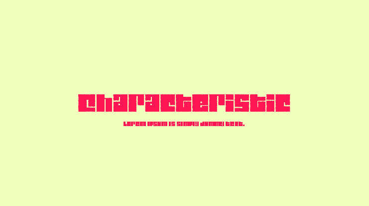 Characteristic Font