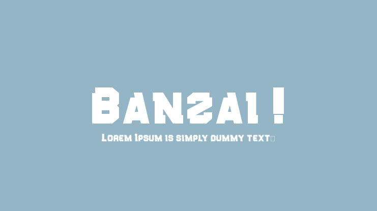 Banzai ! Font
