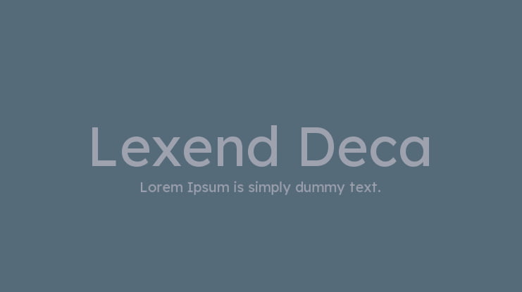 Lexend Deca Font Family