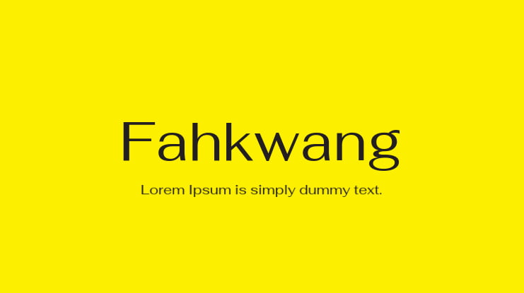 Fahkwang Font Family