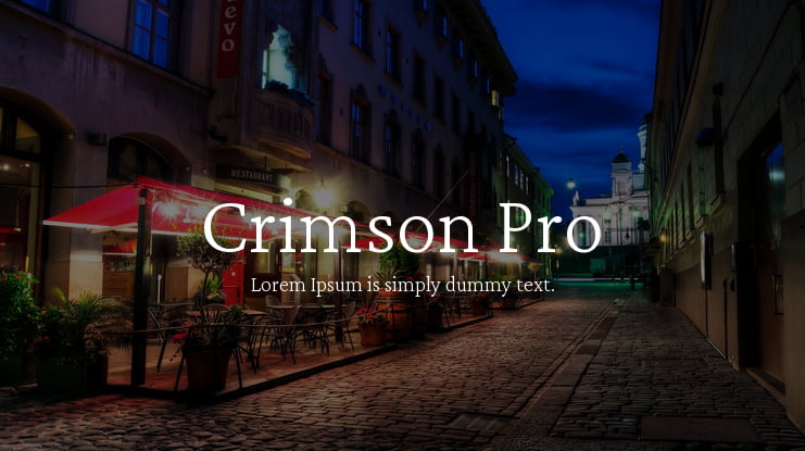 Crimson Pro Font Family
