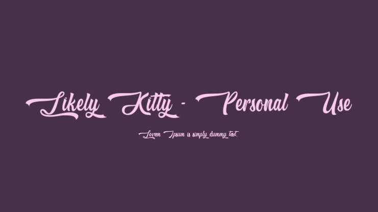 Likely Kitty - Personal Use Font