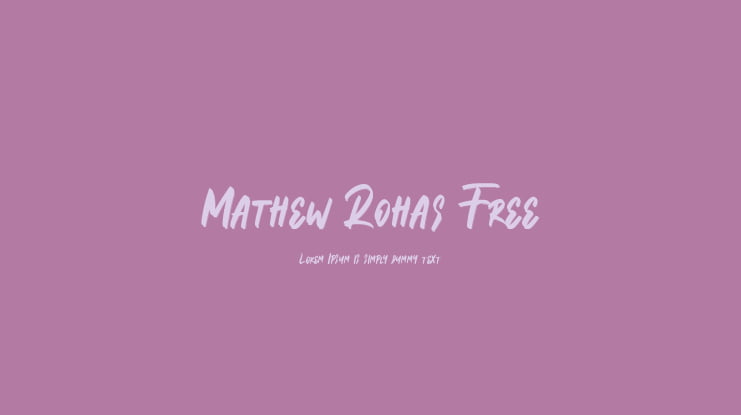 Mathew Rohas Free Font