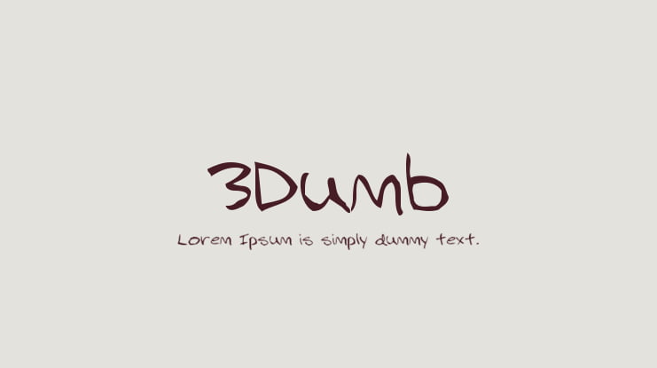 3Dumb Font Family