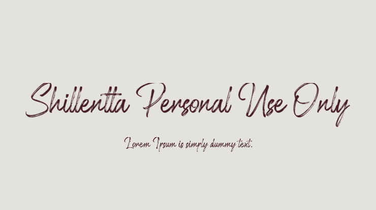 Shillentta Personal Use Only Font
