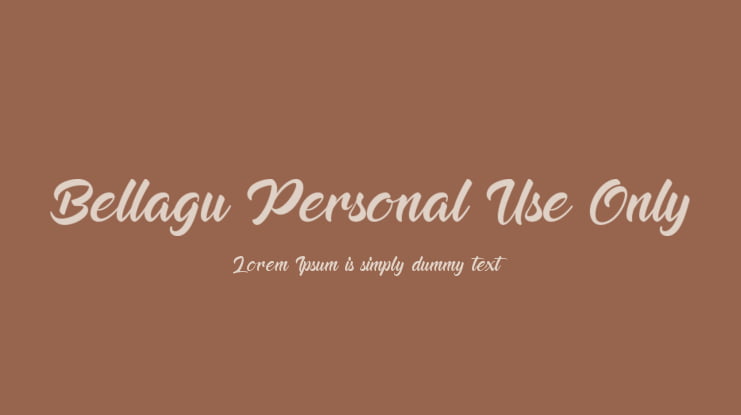 Bellagu Personal Use Only Font