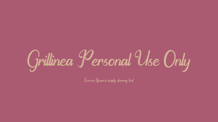 Download Free Grillinea Personal Use Only Font Download Free For Desktop Webfont Fonts Typography