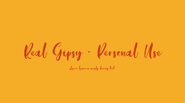 Real Gipsy - Personal Use Font