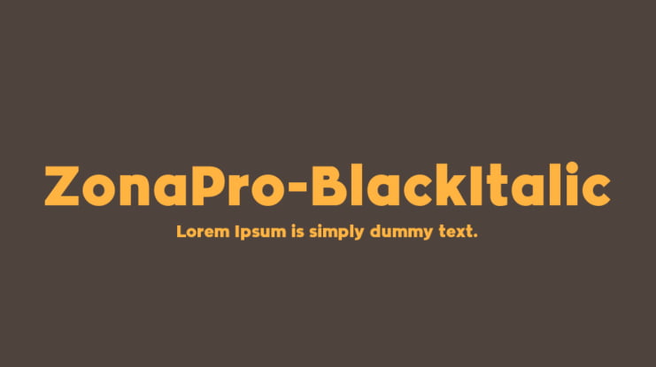 ZonaPro-BlackItalic Font Family