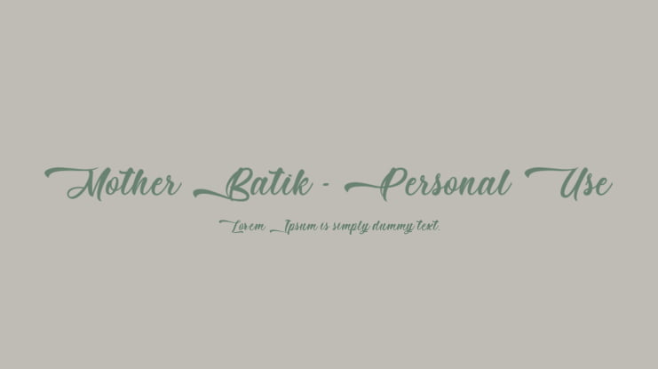 Mother Batik - Personal Use Font