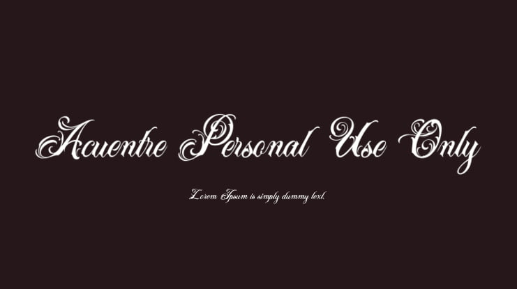 Acuentre Personal Use Only Font