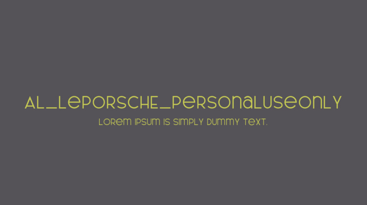 AL_LePORSCHE_PersonalUseOnly Font