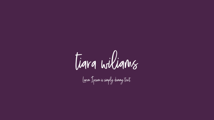 tiara wiliams Font