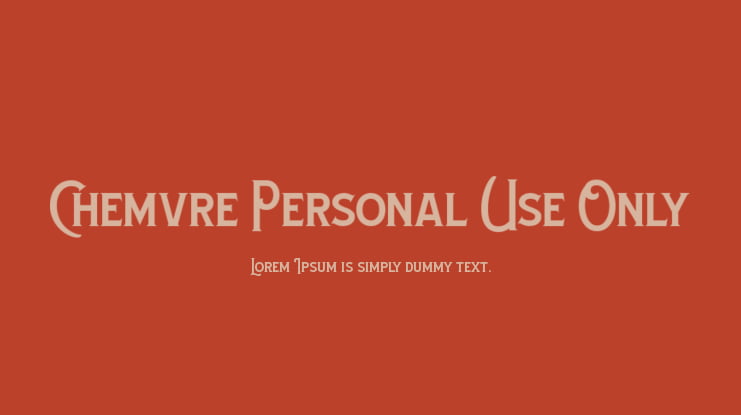 Chemvre Personal Use Only Font