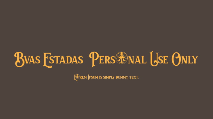 Bvas Estadas  Personal Use Only Font