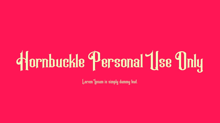 Hornbuckle Personal Use Only Font