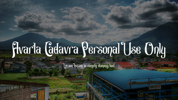 Avarta Cadavra Personal Use Only Font