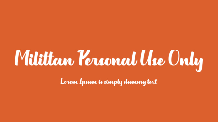 Milittan Personal Use Only Font