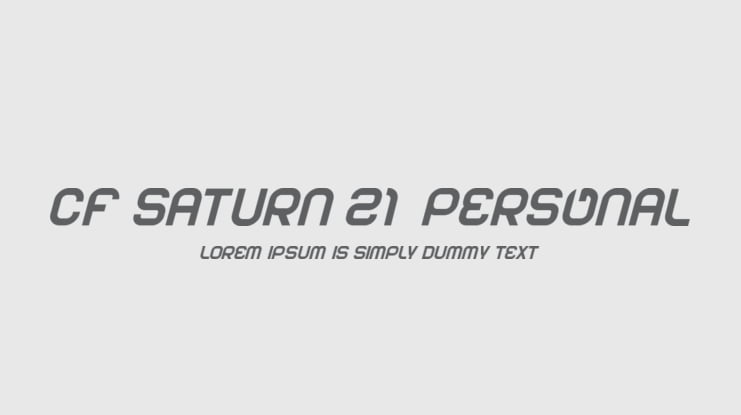 CF Saturn 21 PERSONAL Font