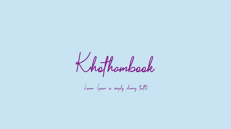 Khothambook Font