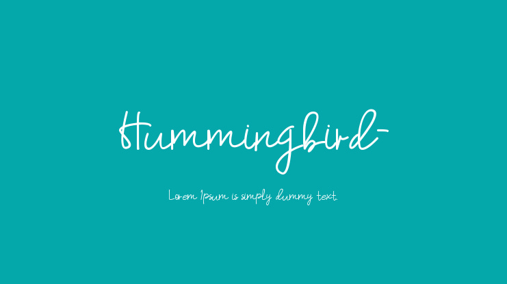 Hummingbird- Font