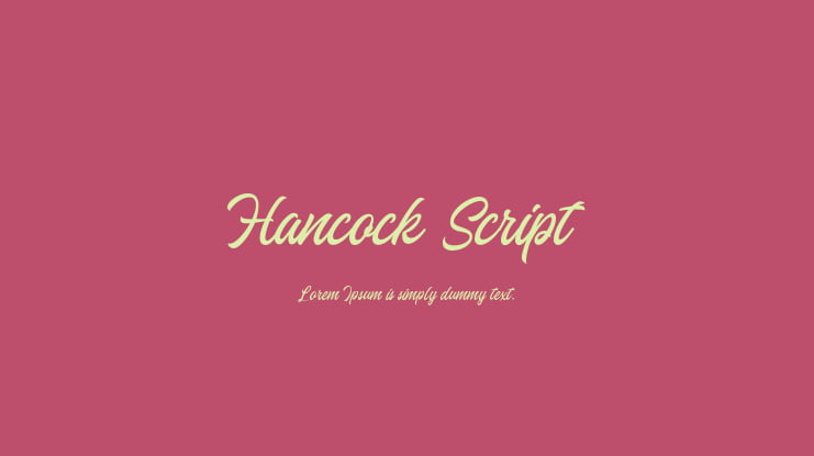 Hancock Script Font