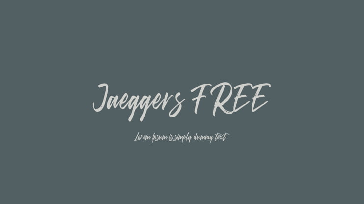 Jaeggers FREE Font