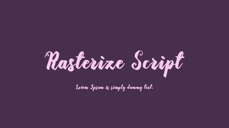 Rasterize Script Font