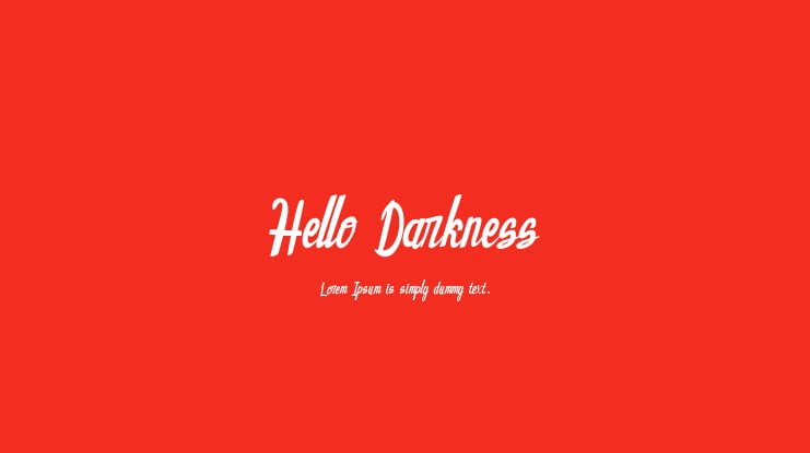 Hello Darkness Font