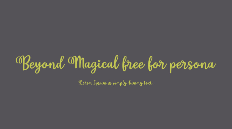 Beyond Magical free for persona Font