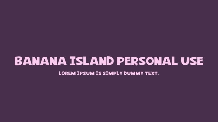 Banana Island Personal Use Font