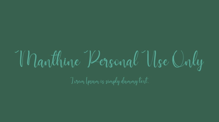 Manthine Personal Use Only Font