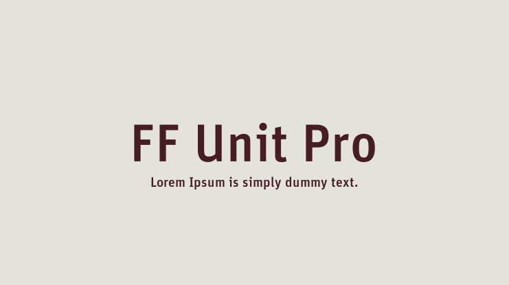 FF Unit Pro Font Family